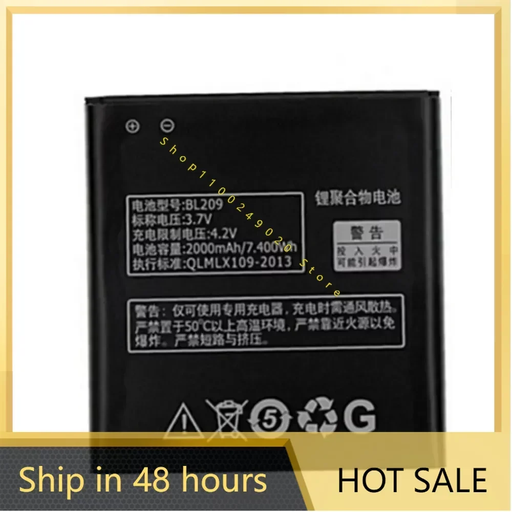 BL209  battery 2000mah  for Lenovo A706 A788T A820E A760 A516 A378T A398T Cellphone batteries