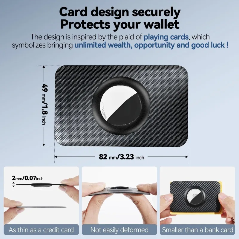 

Carbon Fiber Texture Card Case - Ultra-Thin Hard Glue Protective Cover For Apple AirTag Anti-Lost Device