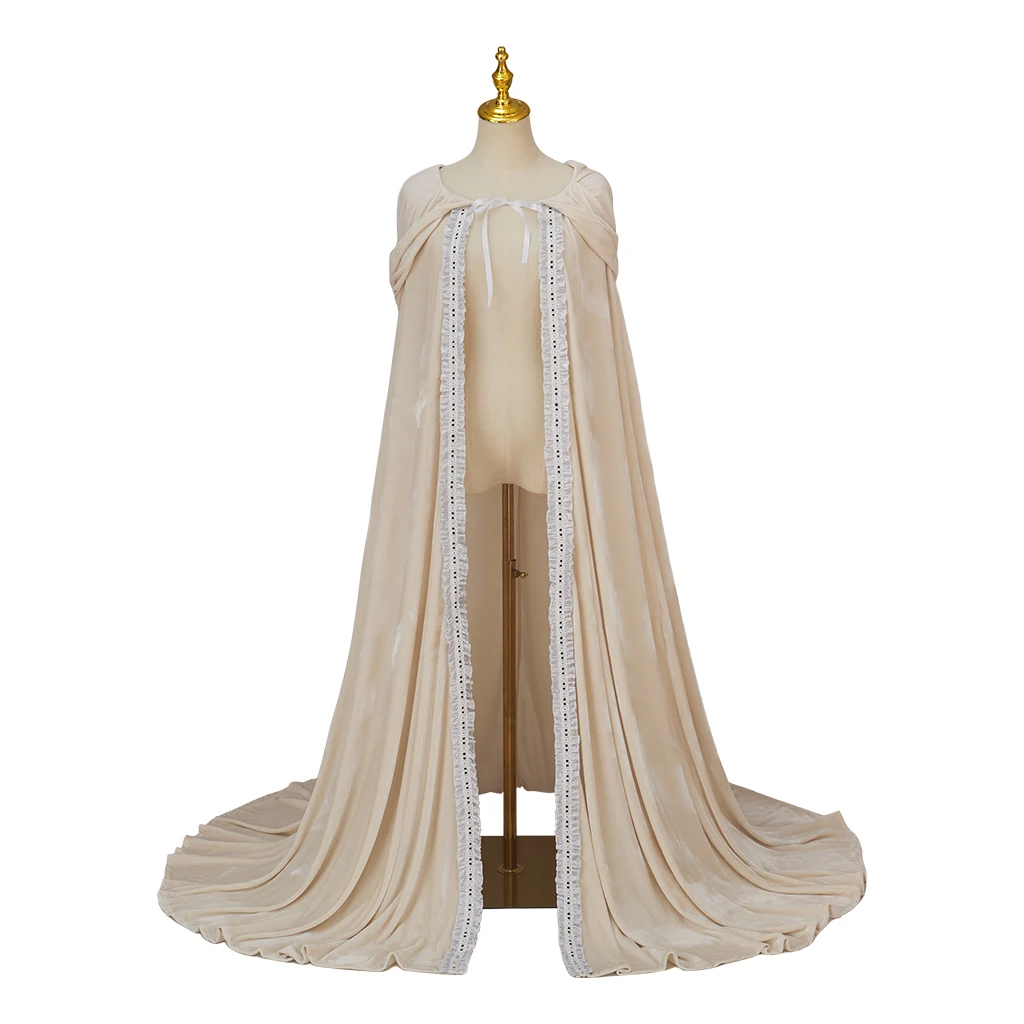 الملكة شارلوت تأثيري زي الزفاف القرون الوسطى الفيكتوري مقنعين كيب هالوين كرنفال حفلة فايكنغ رداء عباءة