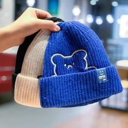 1-8 Years Children's Knitted Hat Children's Baby Bear Men's and Women's Knitted Hat Boys' Autumn and Winter Warm Student Hat