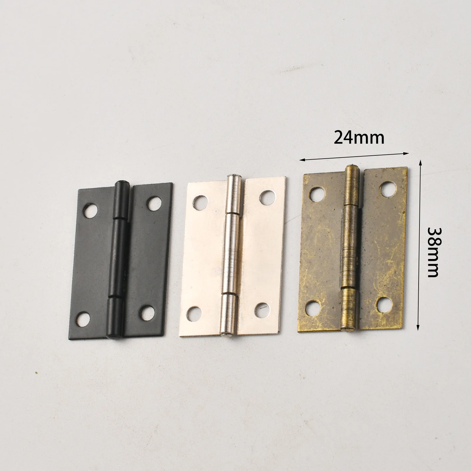 Jingmaoxin Chinese 1.5-inch small gift box painted black iron hinge packaging hardware flat hinge 38 * 24mm