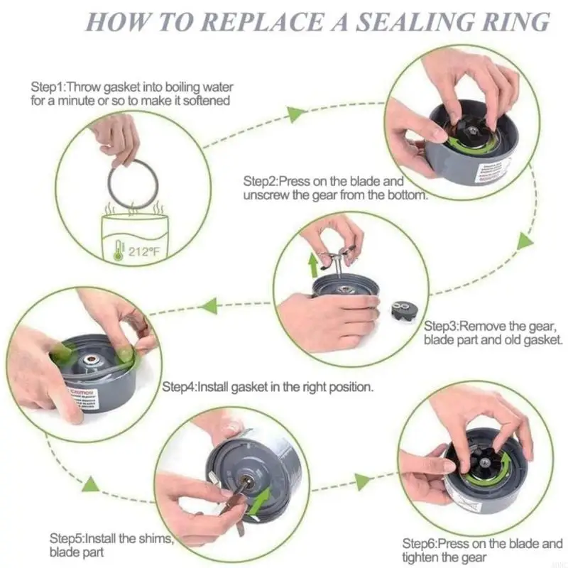 A0NC 6PCS Juicers Sealing Rings และ Clear Base Gear สำหรับใช้ในบ้าน