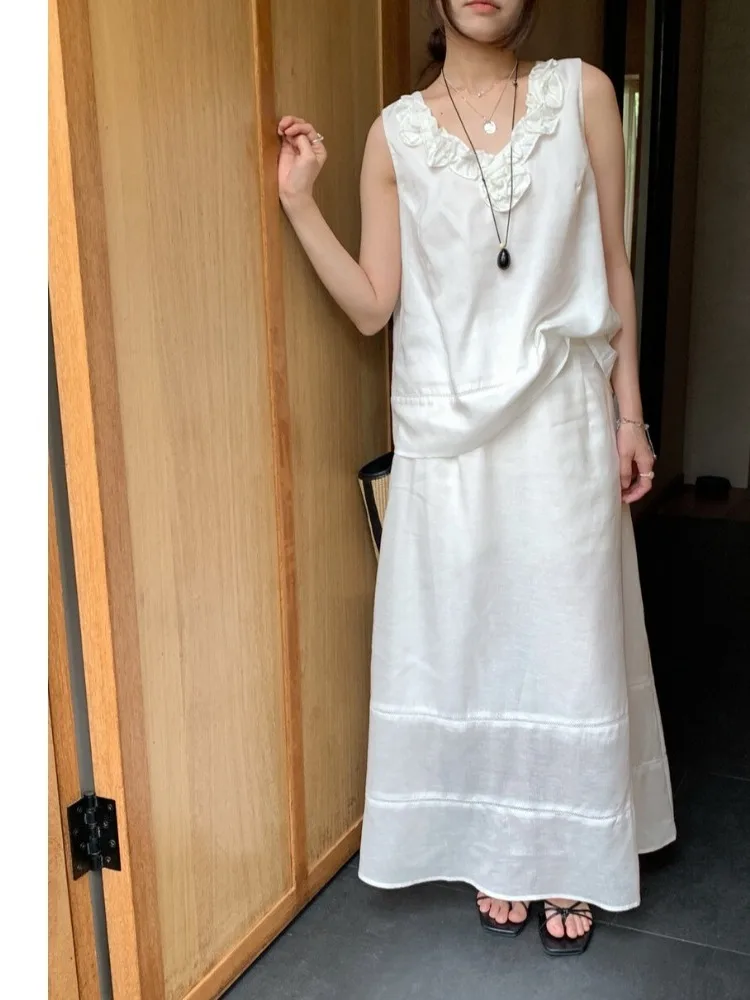 

Women's V-Neck Sleeveless Vest Top High Waist A-Line Skirt Two-Piece Set Fashionable Floral 3D Print Summer Outfit