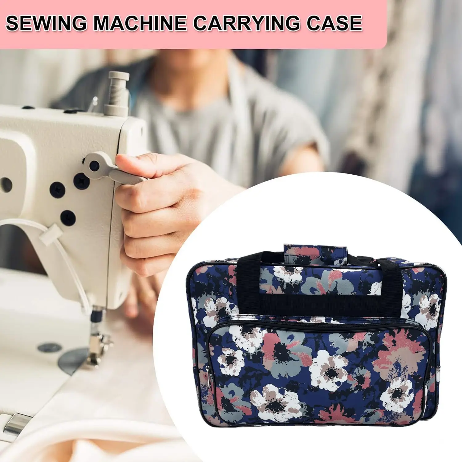 Sewing Machine Carrying Case, Universal Tote Bag, Portable Storage Bag, Dust Cover with Pocket for Most Standard Sewing machine