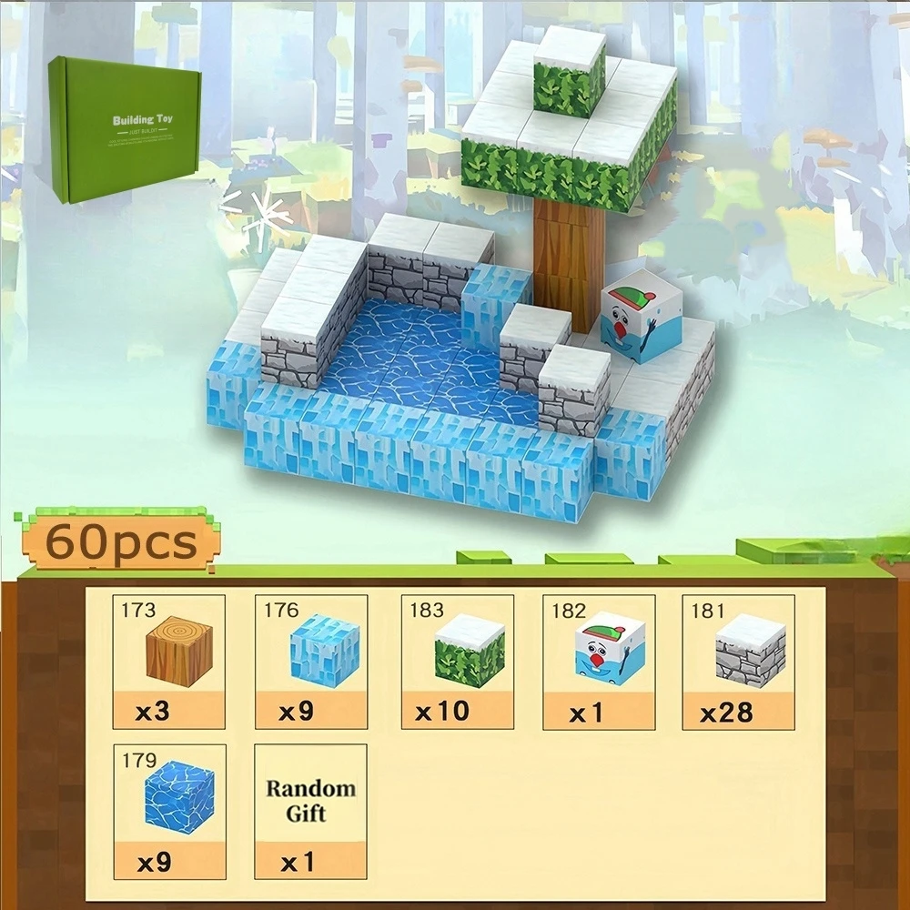 Magnetyczne klocki DIY - Zbuduj swój magnetyczny świat, magnetyczne zabawki edukacyjne STEM dla dzieci, prezenty na urodziny, Boże Narodzenie, Halloween