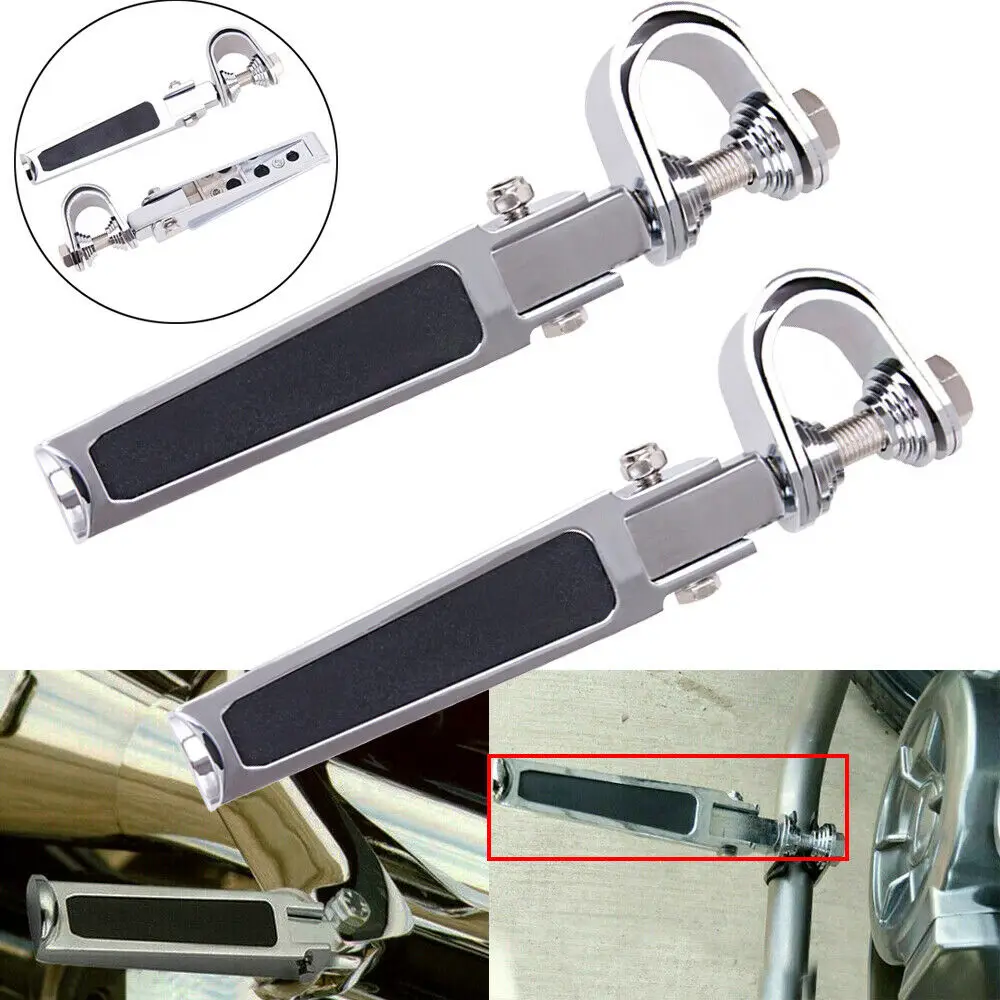 

1.25" Motorcycle Foot Peg Highway Engine Guard Crash Bar Clamp Mount Footrest Pedals For Harley Sportster XL883 1200 Softail