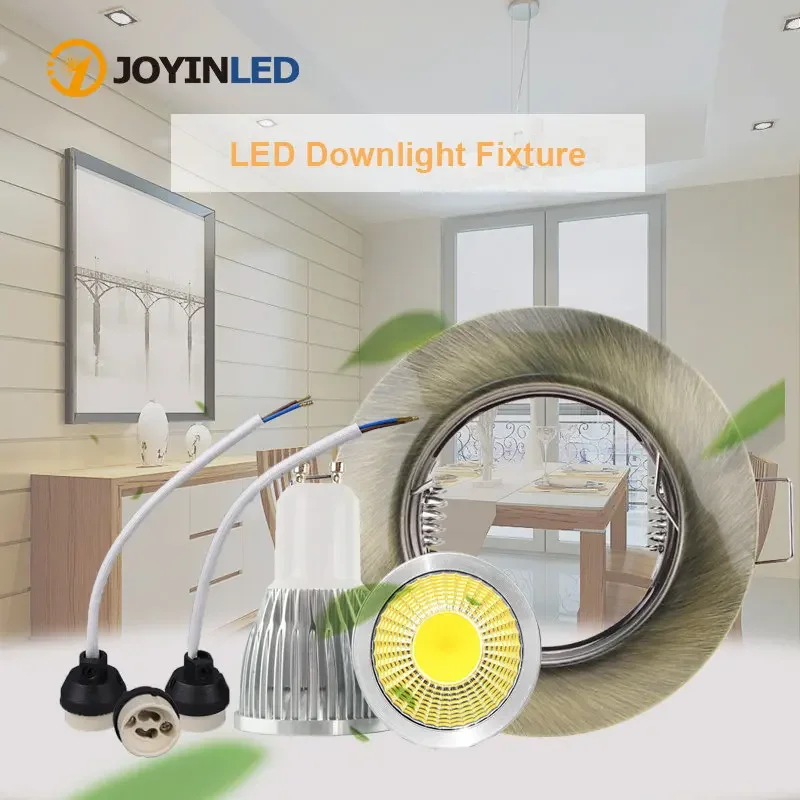 2pcs Venda Quente Rodada Levou Downlight Acessórios Móveis Quadro Levou Luminárias de Teto MR16 GU10 Fixação do Bulbo Titular Downlight