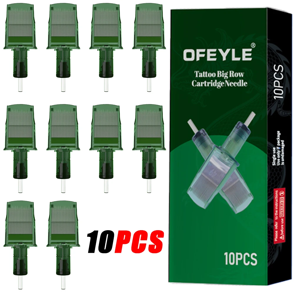 

10PCS YILONG Disposable Large Row Tattoo Cartridge Needles Diameter 0.3MM Tattoo Needles for Big Pattern and Shadow Coloring