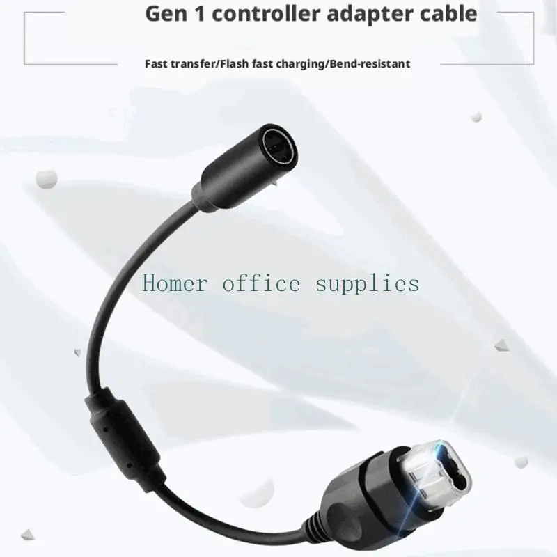 K43B Game Controller USB Breakaway Connection Cable, 28 Flexible PVC Outer Layer, Black Direct Use Cord for Daily