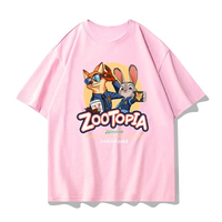 New Men's Disney Zootopia Nick and Judy Pattern T-shirt Daily Leisure and Theme Activities Wear Unisex Pure Cotton Short Sleeves