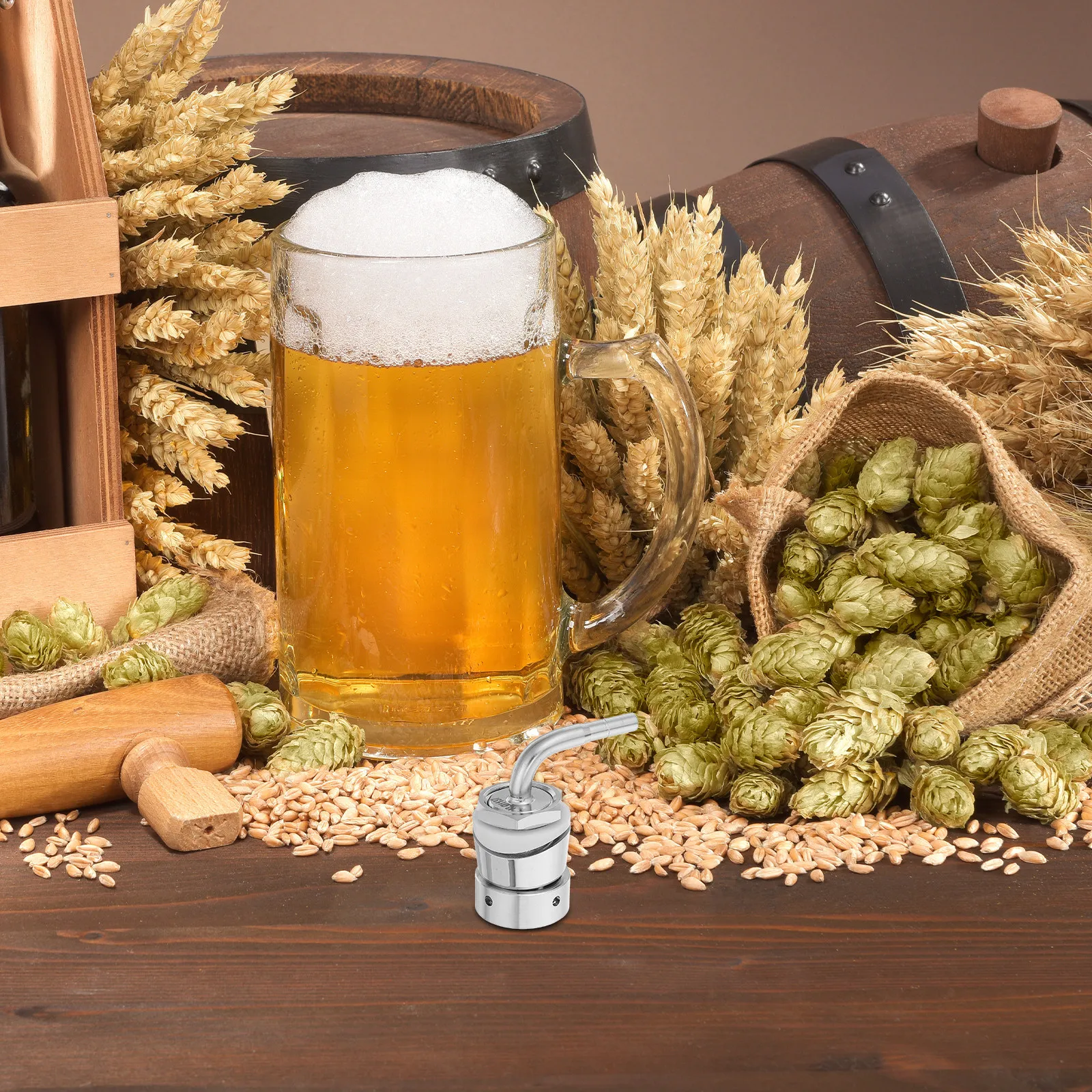 Stainless Steel Draft Beer Tap Shank Assembly Standard Thread Faucet for Home Brewing Keg Dispensing