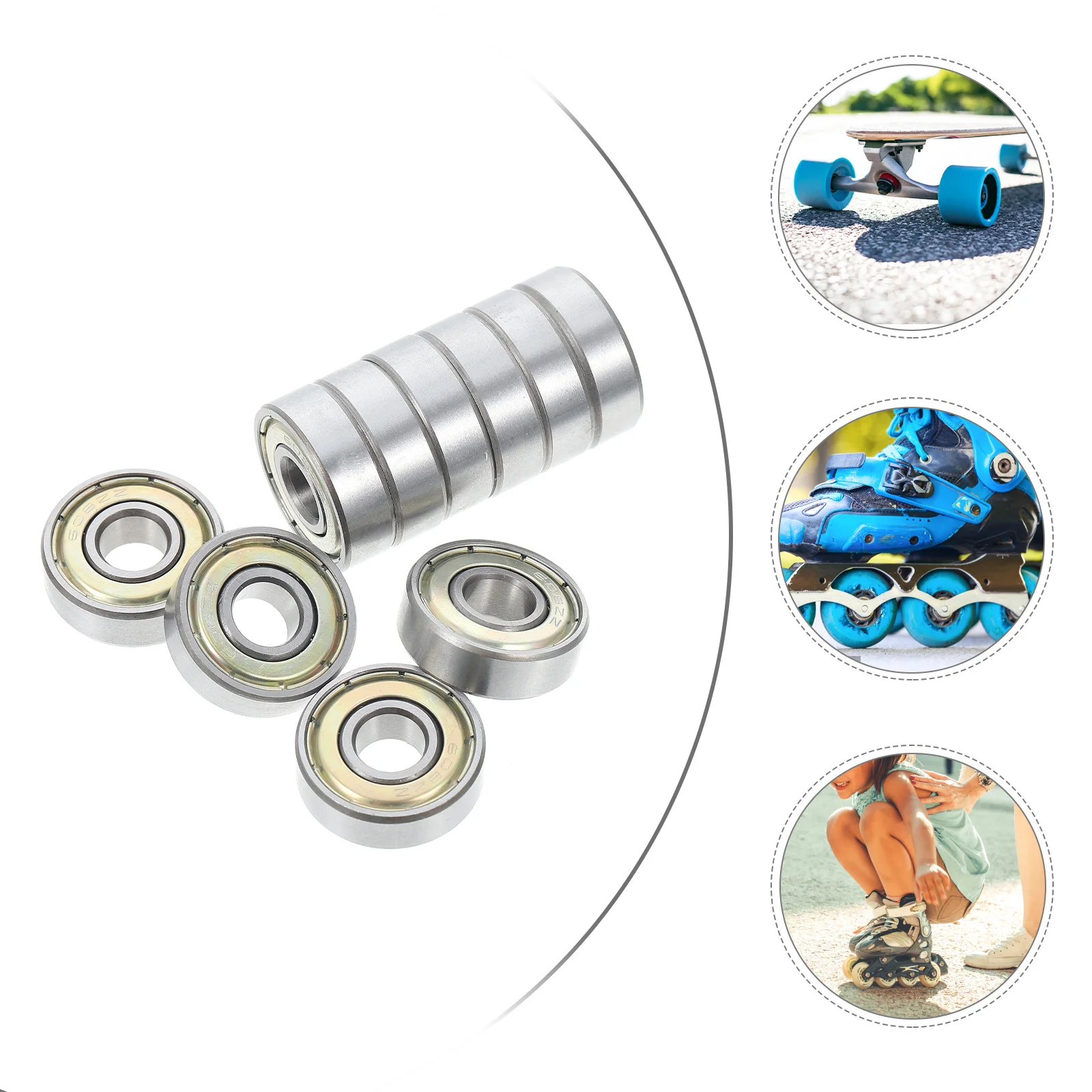 10 قطعة محامل لوح التزلج من الفولاذ الكربوني 608Zz مختومة عالية التحميل الأسطوانة التزلج Longboard سكوتر محامل العجلات هادئة