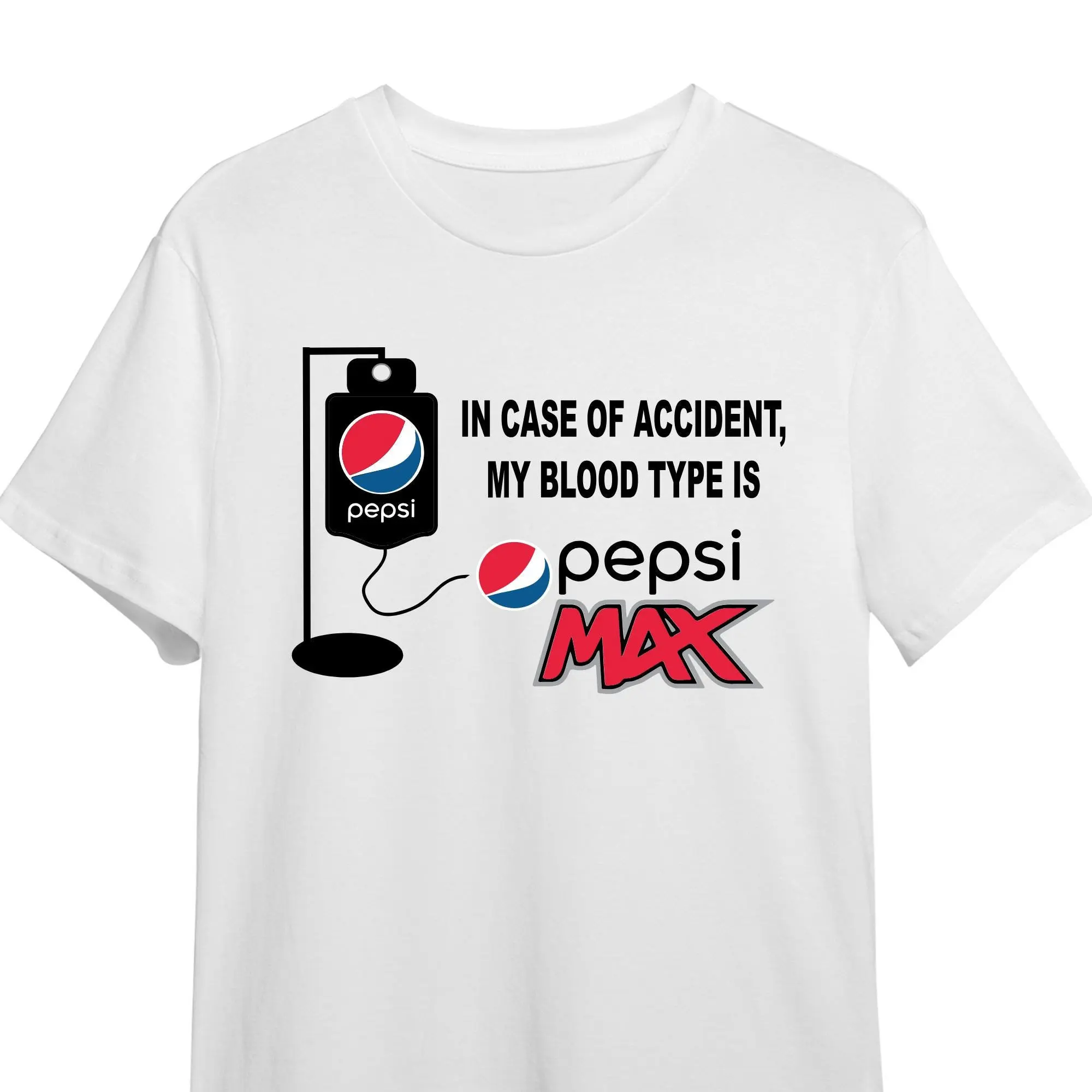 2026 Summer My Blood Type Pepsi Max T-Shirt in Case of An Accident My Blood Type Is Pepsi Max Funny Great for Any Pepsi T-shirt