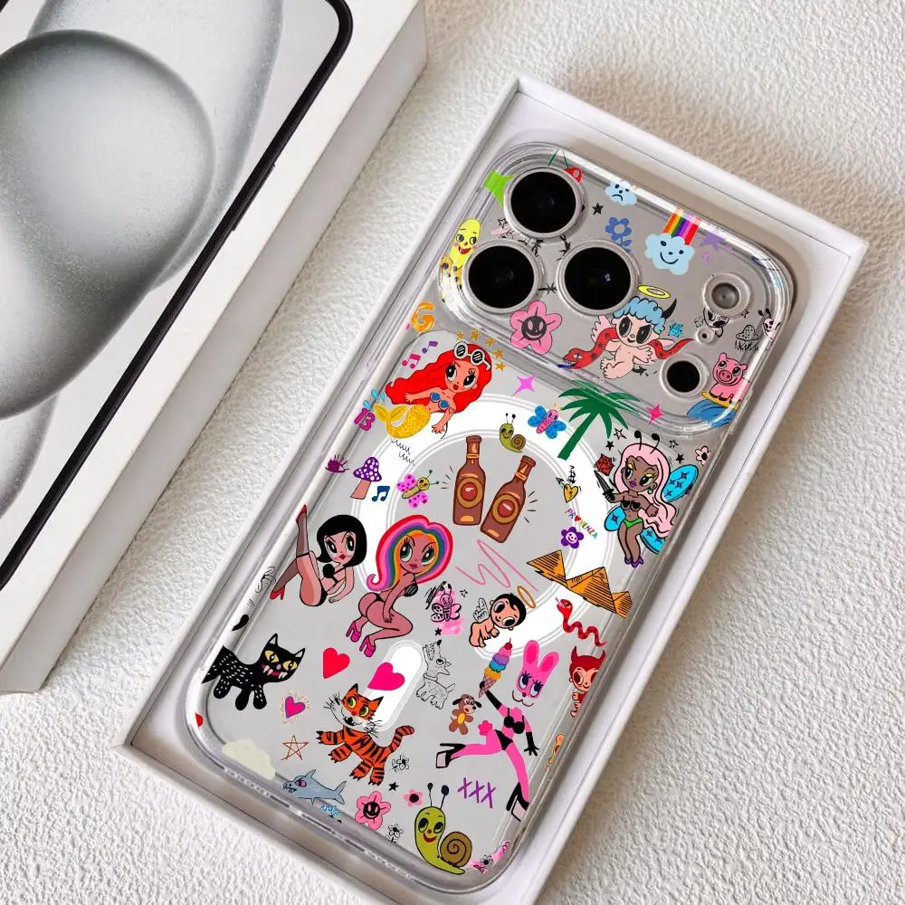 

Karol G Manana Sera Bonito Phone Case for iPhone 17 16 15 14 13 12 11 Pro Max Plus Clear Magnetic Shockproof Scratch-Resistant