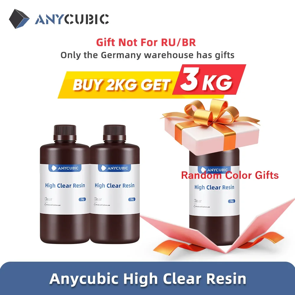 ANYCUBIC High Transparency UV Resin 405nm Photopolymer Resin Long-lasting Clarity for Photon MONO X 3d Printing Clear Materials