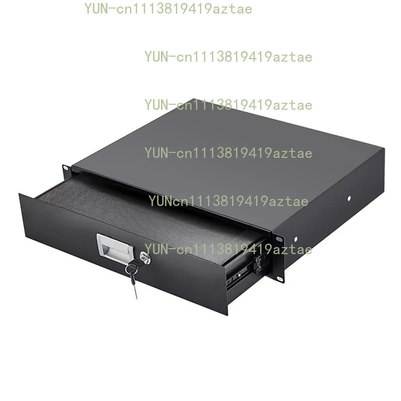 Wireless Microphone 19 Standard Cabinet Drawer Air Case Accessories 2U Metal with Lock Strap Microphone Protection Cotton