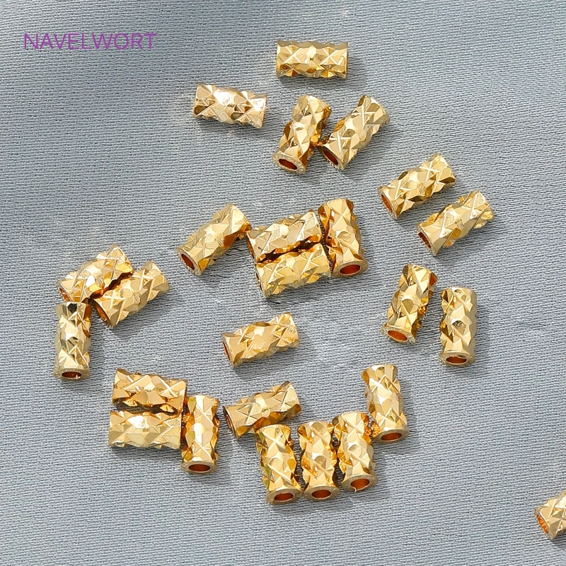 18K Gold Plated Spacer Beads For Bracelets Accessories,Separators For Beads,Brass Loose Beads,DIY Jewelry Making Supplies image 6