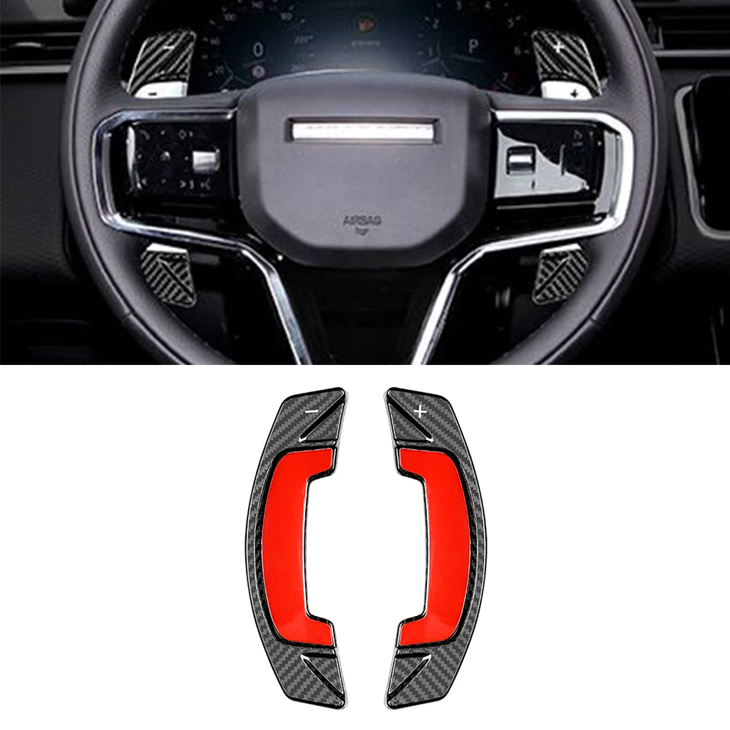 

2Pcs Real Carbon Fiber Car Steering Wheel Shift Paddle For Land Rover Range Rover Evoque Paddle Shifter Extension