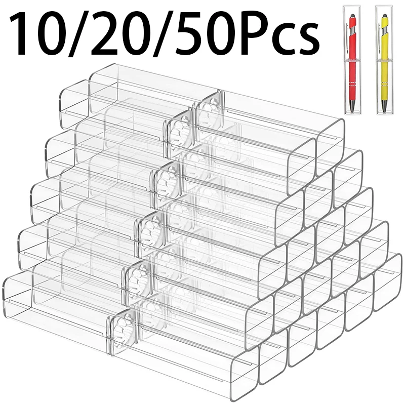 10/20/50Pcs Plastic Transparent Package Box For Gift Crystal Diamond Pens Acrylic Pen Box