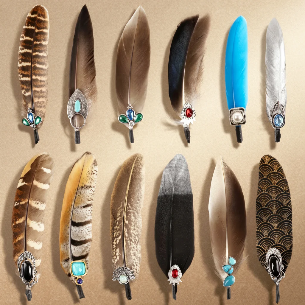 

12pcs Feathers Hat Clip, DIY Felt Triangle Hat Decor, Bright 3-6 inch Feathers for Festival Party, Carnival, Cosplay, Handmade