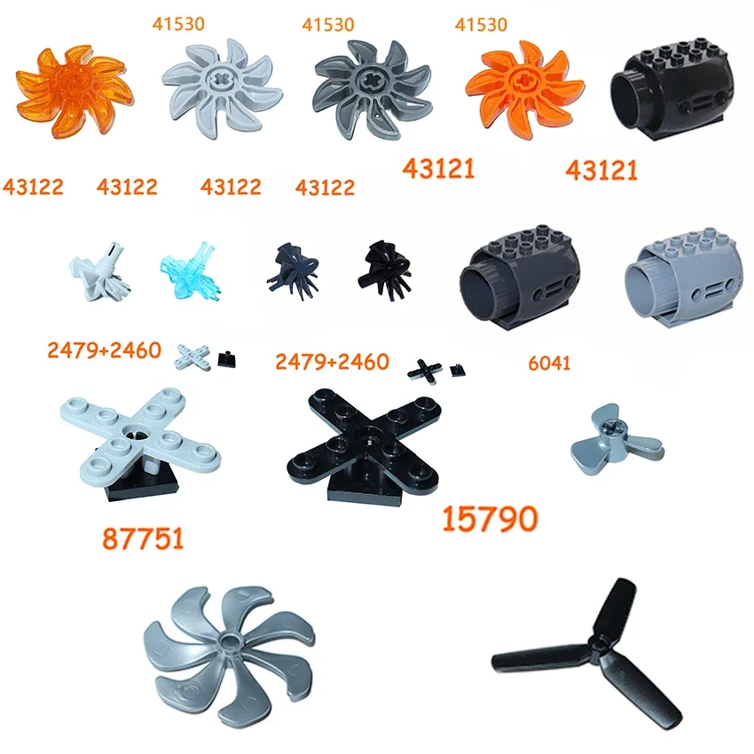 Bloco de construção de motor de aeronave acionado por hélice MOC Técnico monta tijolo 41530 2479 2460 87751 43122 43121 15790 6041 18753