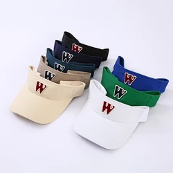 Men Women Summer Visor Hat Sun Protection Short Visor Brim Empty Top Cap W Embroidery Breathable Sports Visors Hat