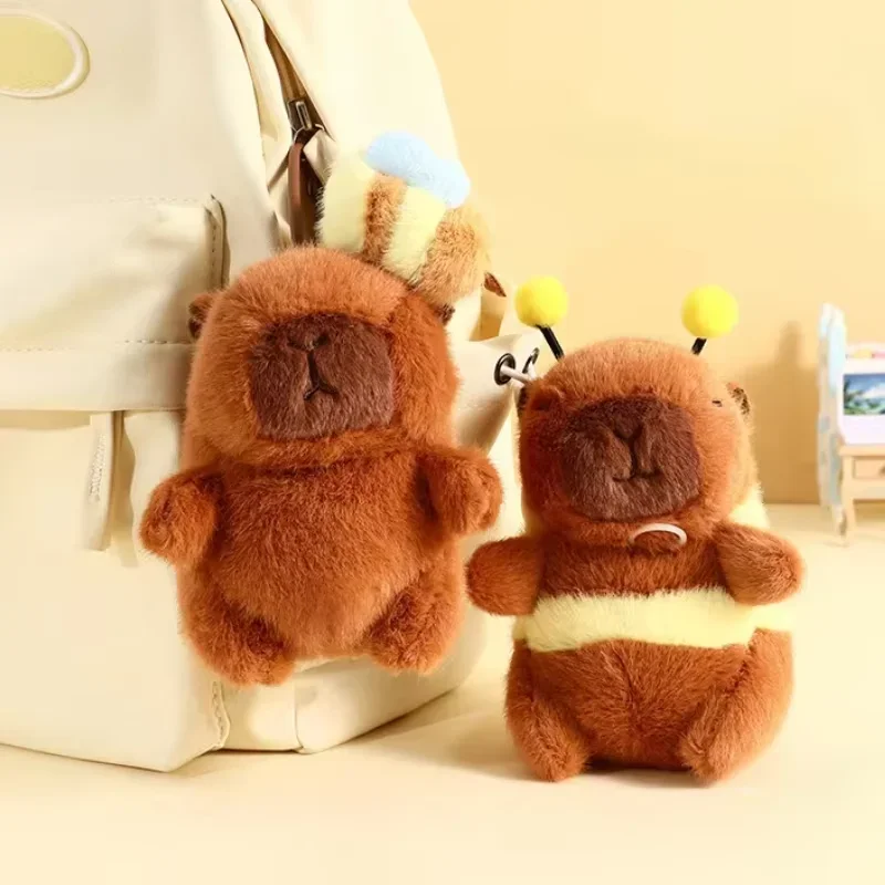 2025 Capibara Shoot Shake Wings Bee Capybara Backpack Capybara Doll Catch Doll Cute Women's Plush Birthday Gift  stuffed animals