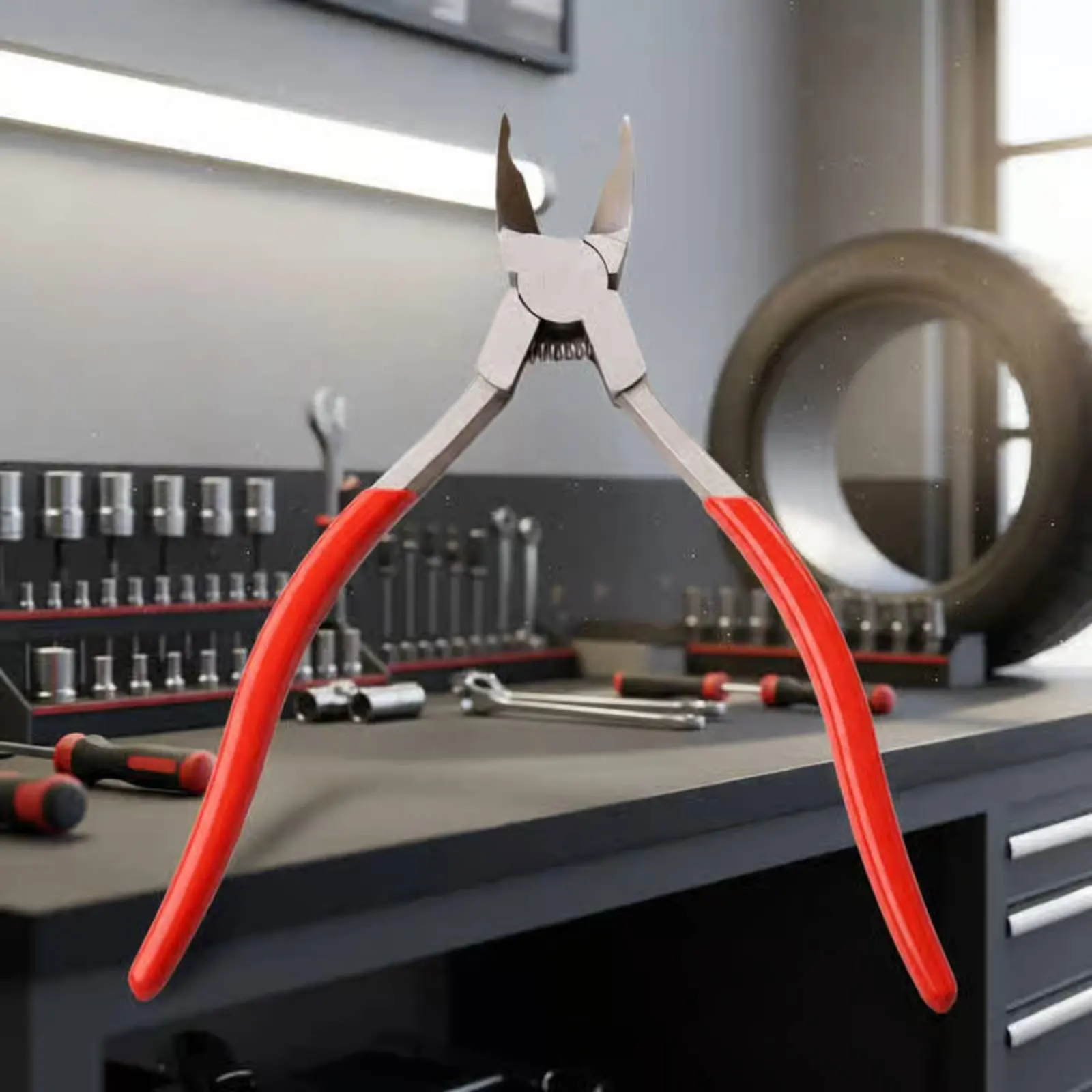 

Tire Nail Pulling Pliers Stainless Steel Tire Nail Removal Pliers Ergonomic Grips Internal Coil for Garage