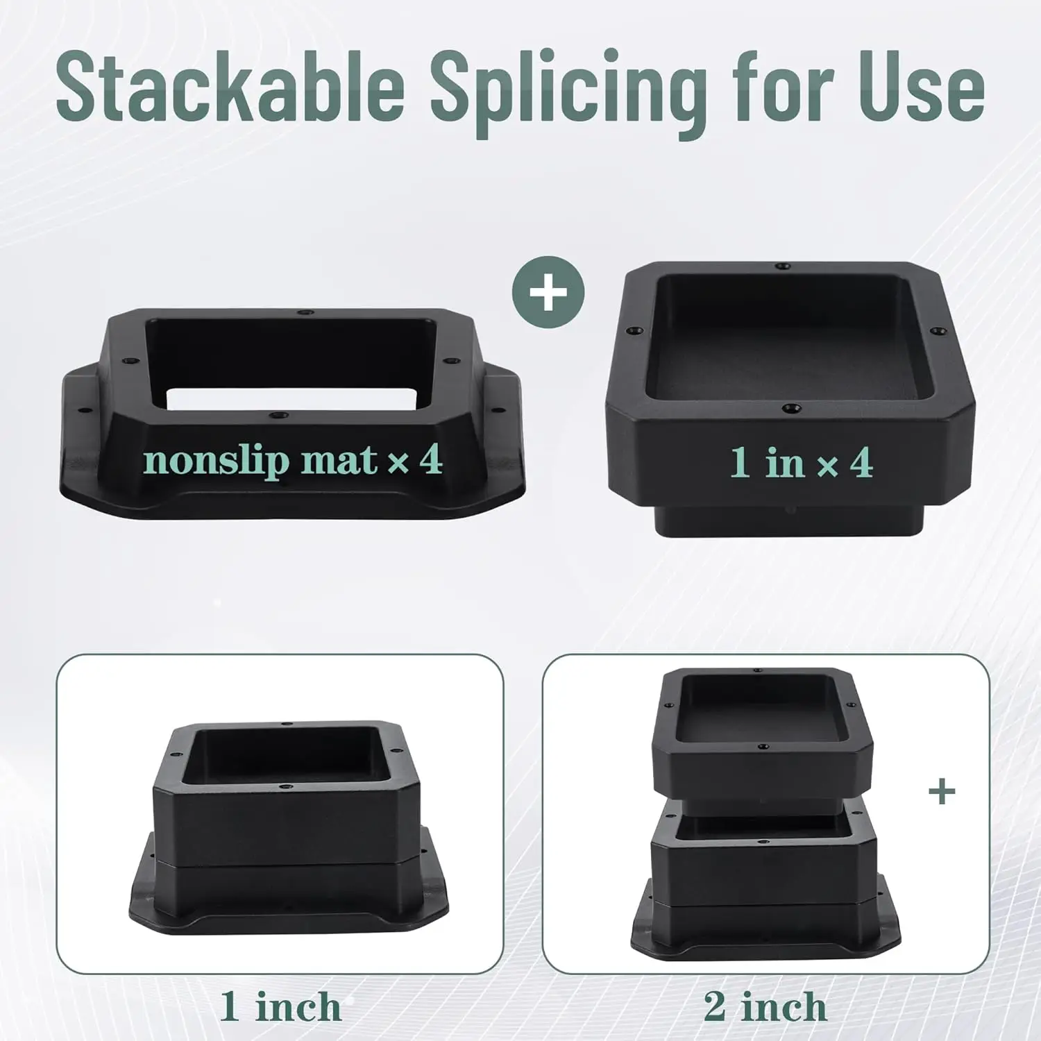 Bed Risers 1 inch Heavy Duty Furniture Risers for Sofa Table and Chair Black 4 Pack