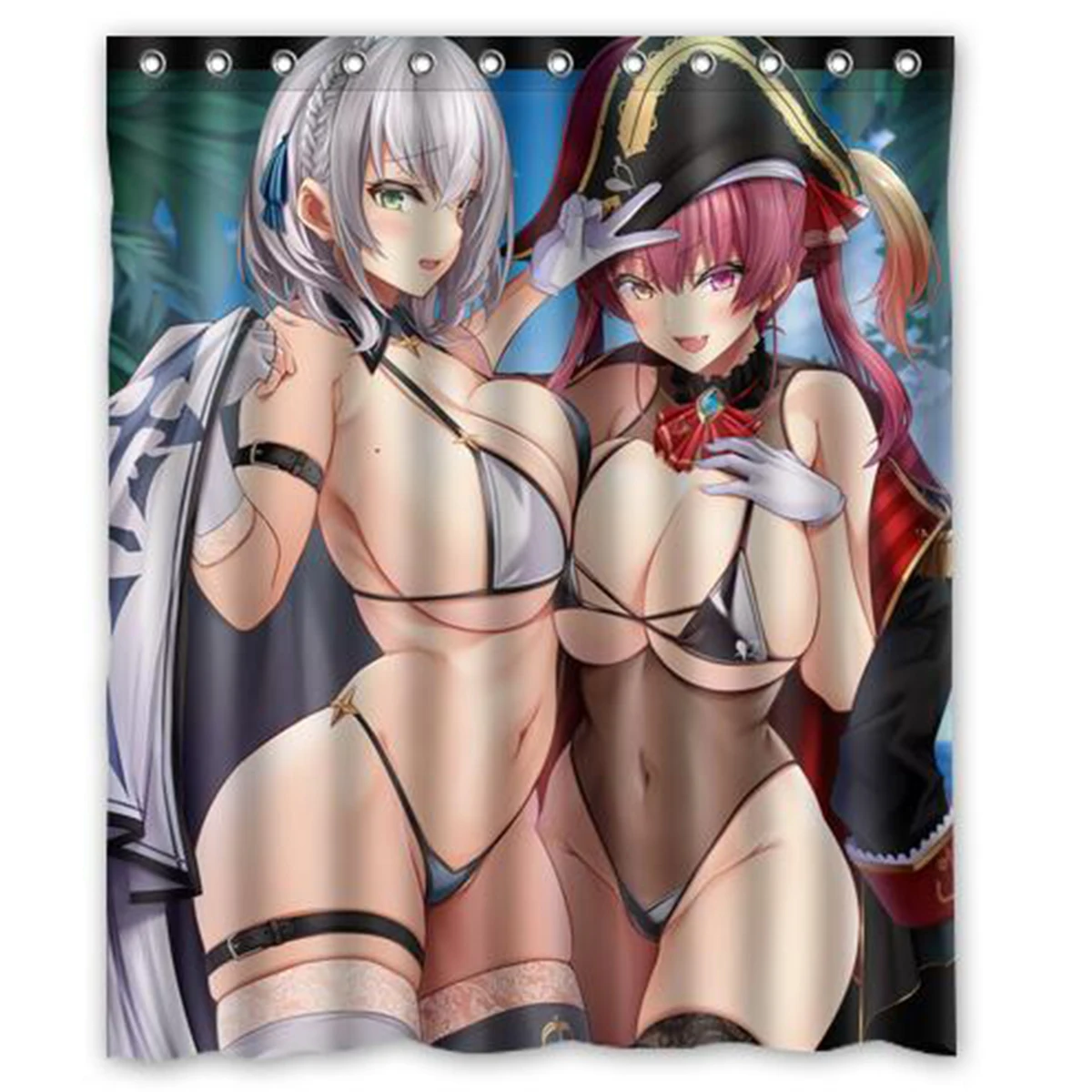 

150x180cm Anime Houshou Marine Shirogane Noel Custom Personalized Polyester Bath Shower Curtain Home Bathroom Decor