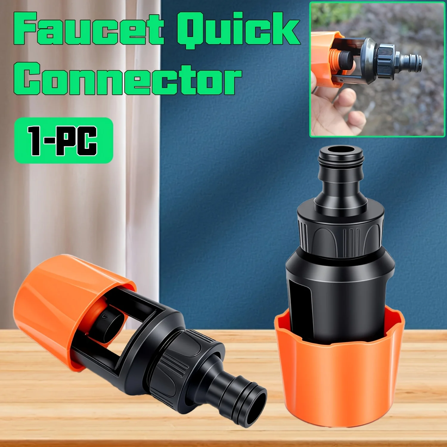 1PC Universal Tap Adapter Quick Connect Garden Hose Irrigation Kit Set Mixer Faucet To Pipe Fitting Plastic Water Connector