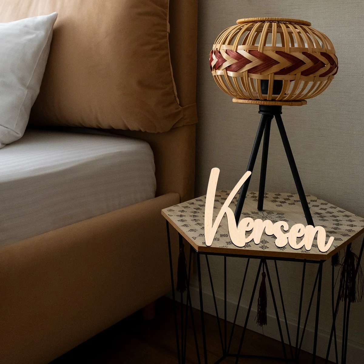 1 قطعة كانيا متينة على سبيل المثال اسم شخصي مادة خشبية على الطراز التقليدي لوحة ديكور لسطح الطاولة لغرفة النوم #2