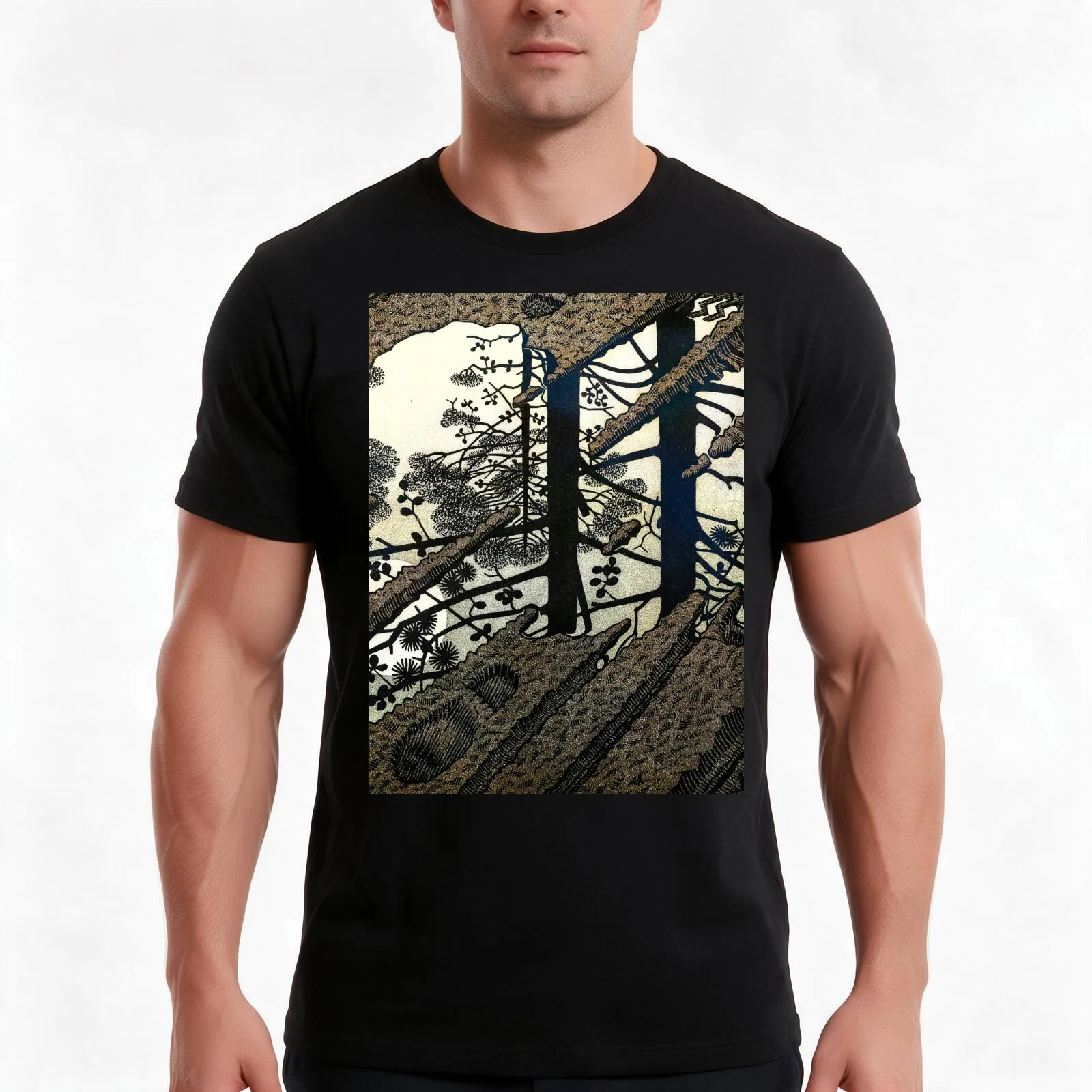 Puddle, by M.C. Escher T-Shirt, Summer Casual Cotton Tee, Oversized Streetwear Tops, Vintage Graphic Print, Unisex Men Women