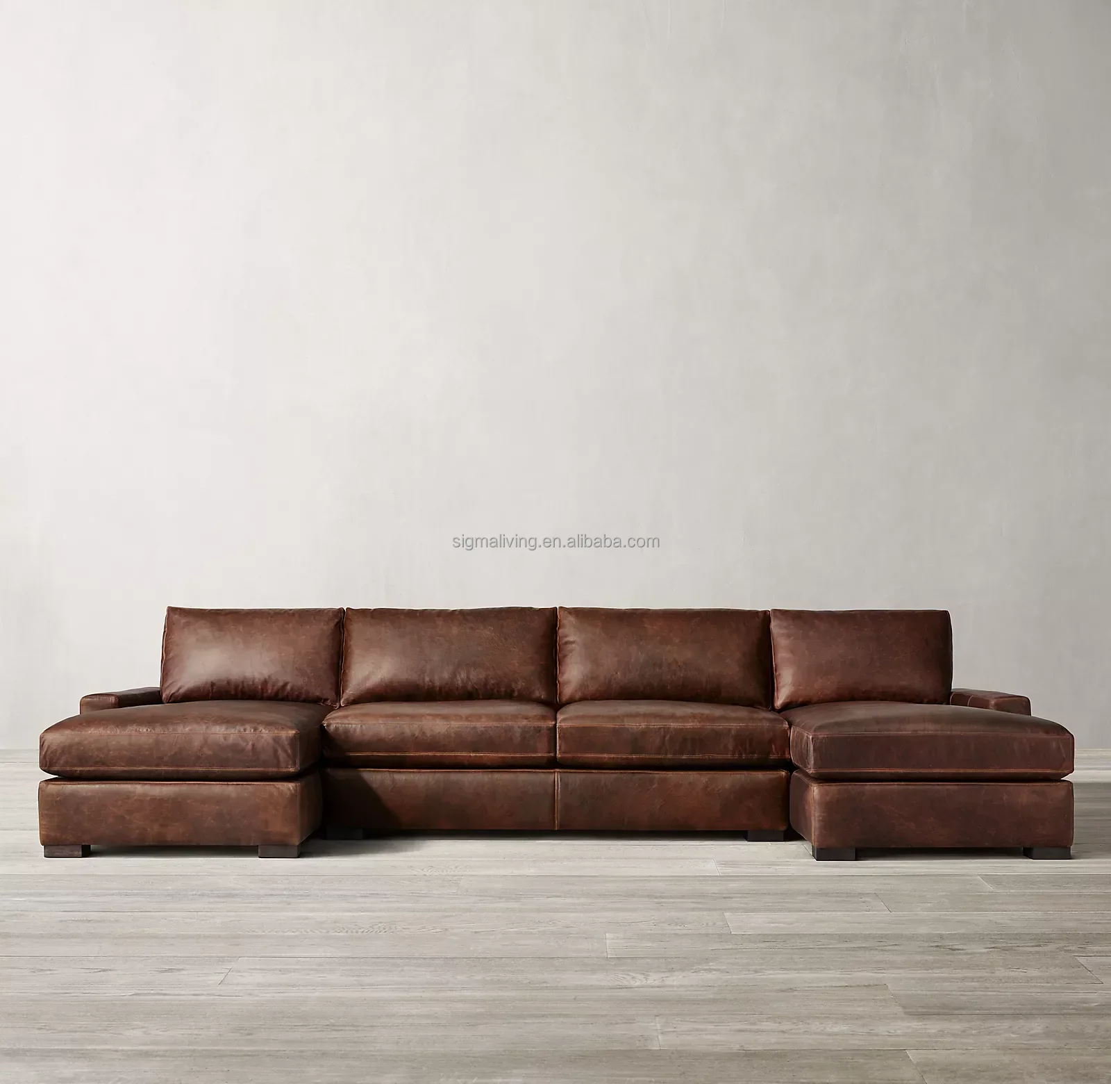 lounging. components Leather Classic living room sofas  chesterfield U chaise sectional