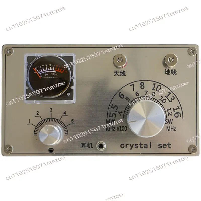 

DIY Crystal Receiver Set Mini Electronic Assembly Kit with Indicator Meter No Headphone Included