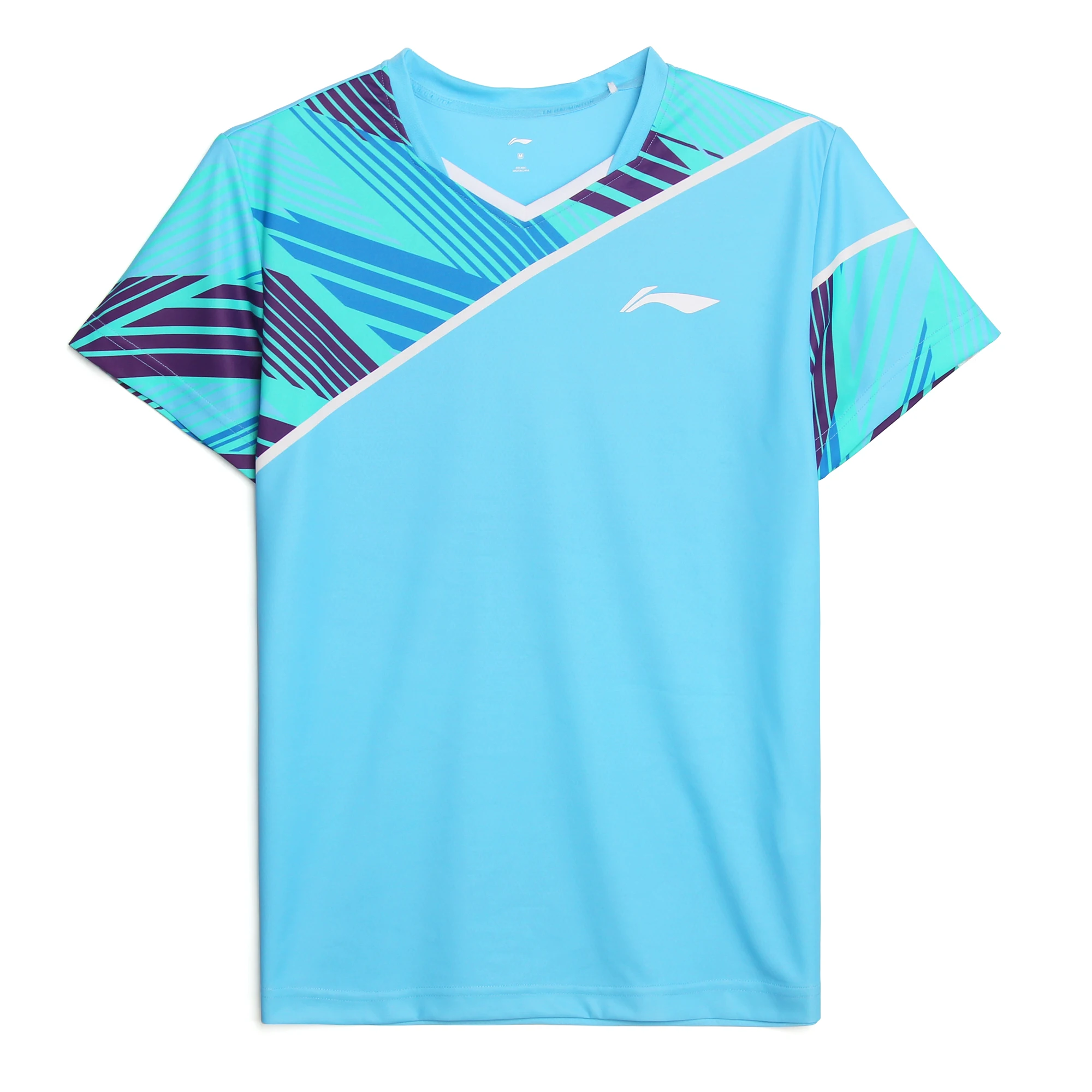 Li-ning Männer Badminton Trikot T-Shirt an trockener Basis atmungsaktives 100% Polyester Futter bequeme reguläre Passform Sport T-Shirts aayu153