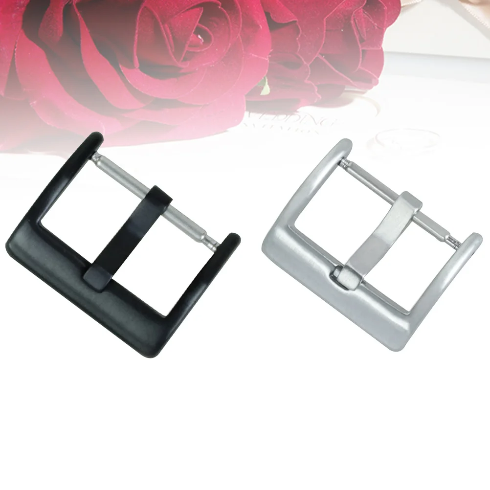 

2Pcs Stainless Steel Watchband Buckle Premium 22mm Clasp Replacement for Silicone Bands Watchband Clasp