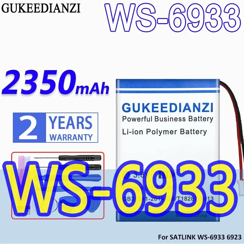 High Capacity GUKEEDIANZI Battery WS6933 2350mAh for SATLINK TV Digital Satellite Finder Meter WS-6933 6923 DVB-S/S2 DVB-S2