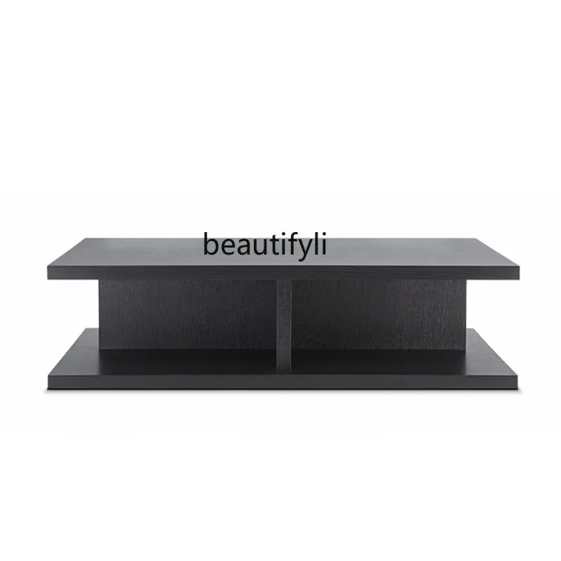 

zq Black Oak Coffee Table Coffee Low Table Sofa Side Cabinet Nordic Square Creative Coffee Table