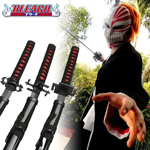 104cm Bleach Katana Kurosaki Ichigo Kılıçları Anime Cosplay Prop Ninja Bıçağı Gerçek Boyutlu Japon Katana Samuray Kılıcı Oyuncak Hediye