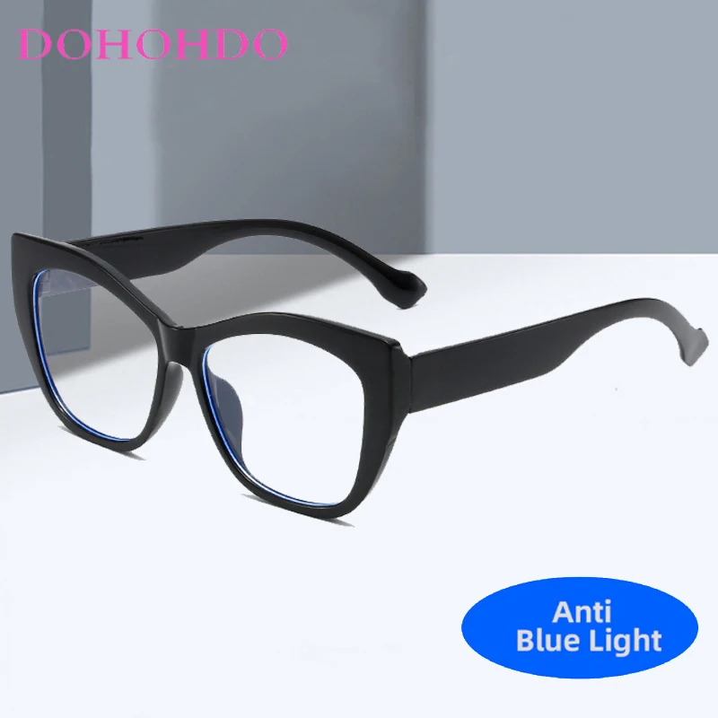 

Retro Luxury Brand Designer Big Frame Cat Eye Eyeglasses Men Women Computer Anti Blue Light Glasses Reading Fashion Eyeglasses