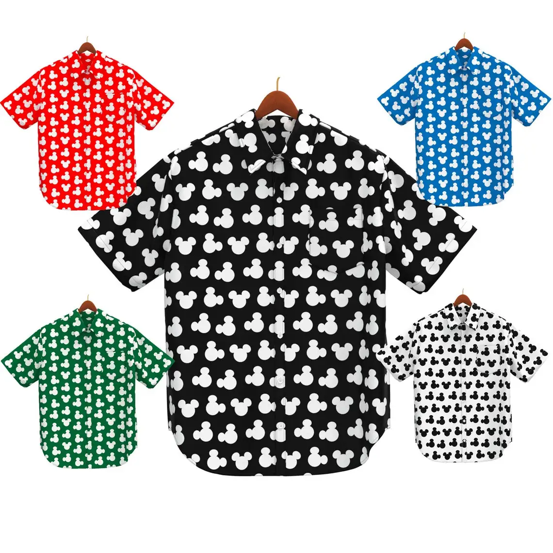 

Disney Mickey Hawaiian Shirts Casual Fashion Short Sleeve Shirts Men Women Tops Vintage Shirts Men