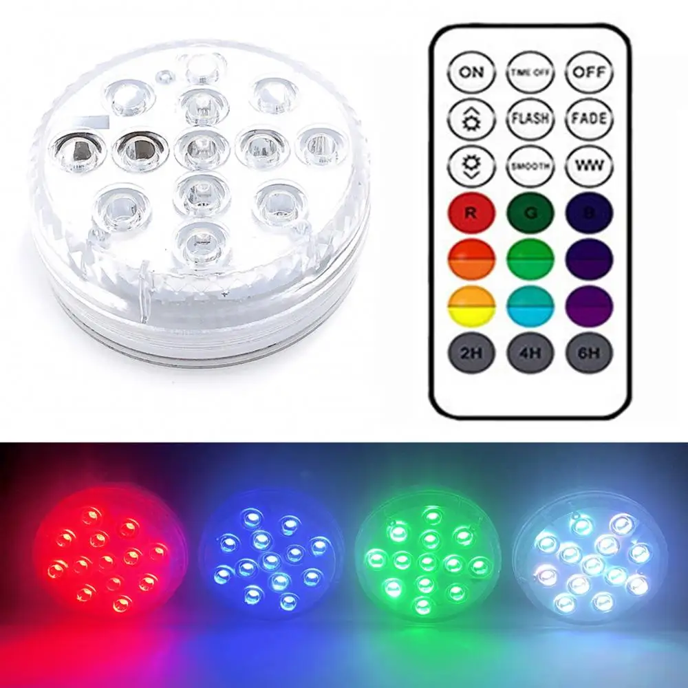 Waterproof 13 LED Lamp Beads Diving Light with Magnet Sucker RF Remote Control Pool Swimming Accessories