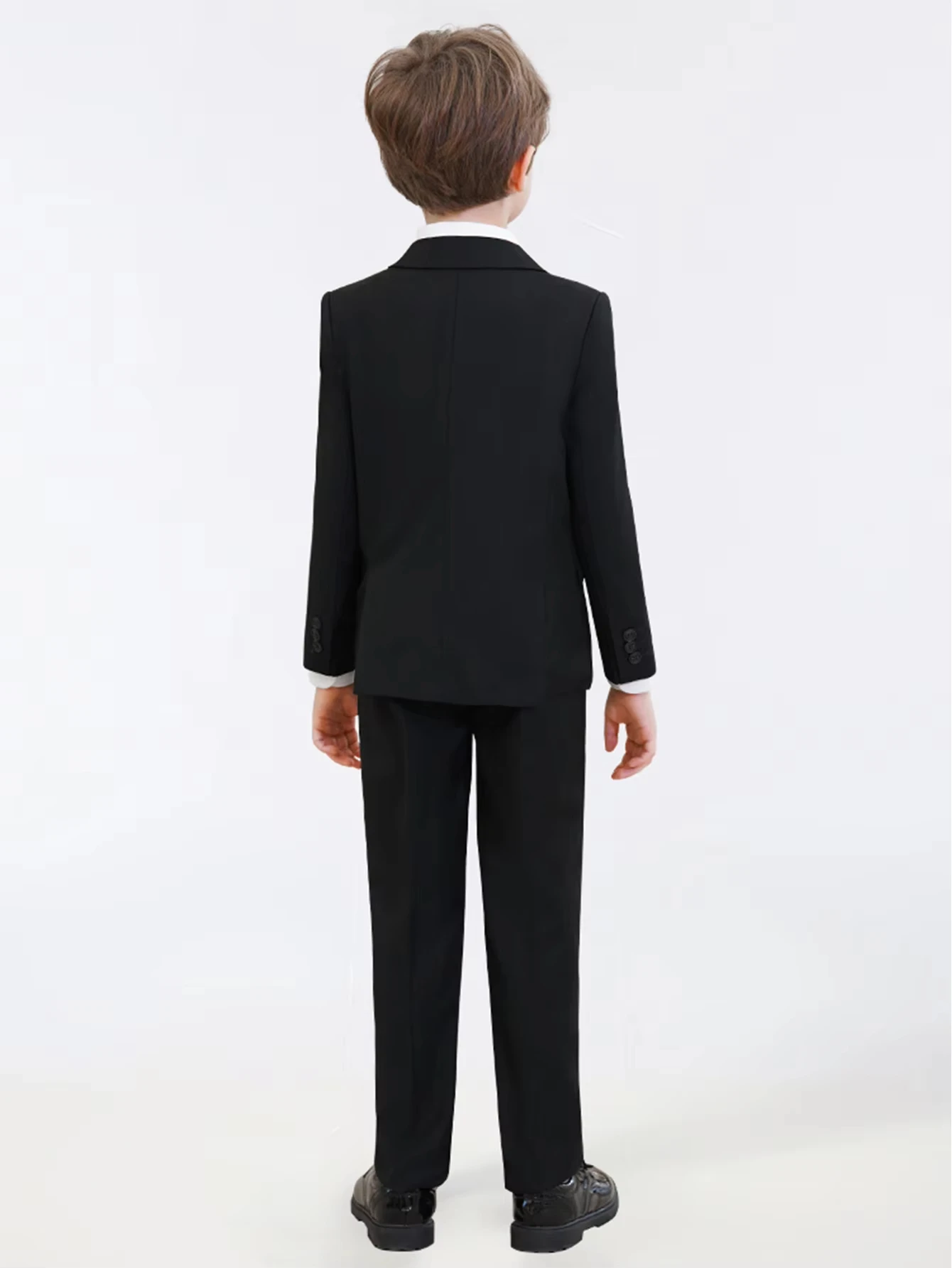 Brand Selection Schwarzes Anzugset für Kinder von 3–14 Jahren, dreiteiliges formelles Anzugset für Jungen für Hochzeit, Kommunion, Schulanfang – Detail 2