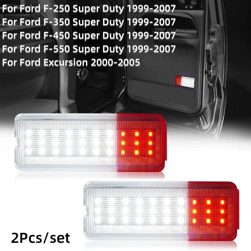 2 unids/set Panel de luz interior de puerta de coche luz LED para Ford F250 F350 F450 F550 1999-2007 para Ford Excursion 2000-2005