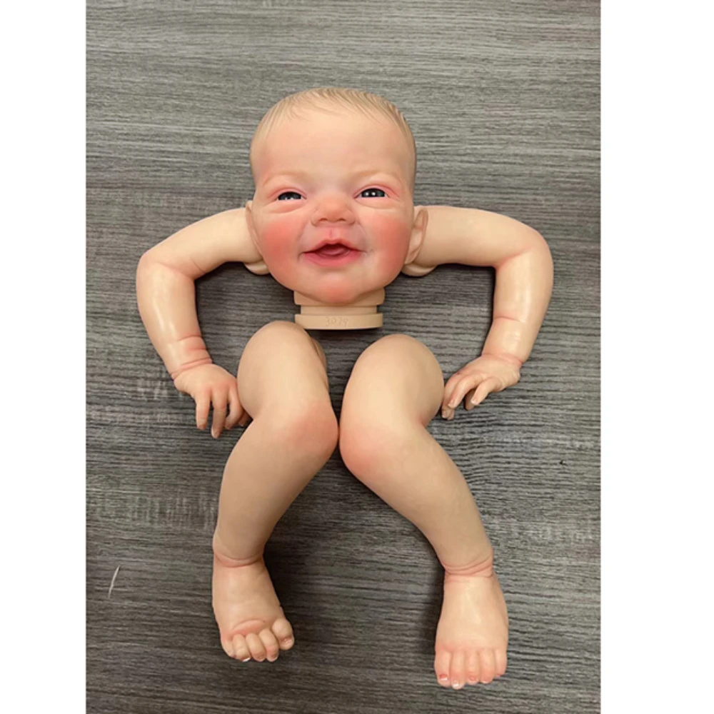 

20inch Reborn Doll Kit Charlie Already Painted Smile Baby Reborn kit with Visible Veins Reborn Doll Parts with Body and Eyes