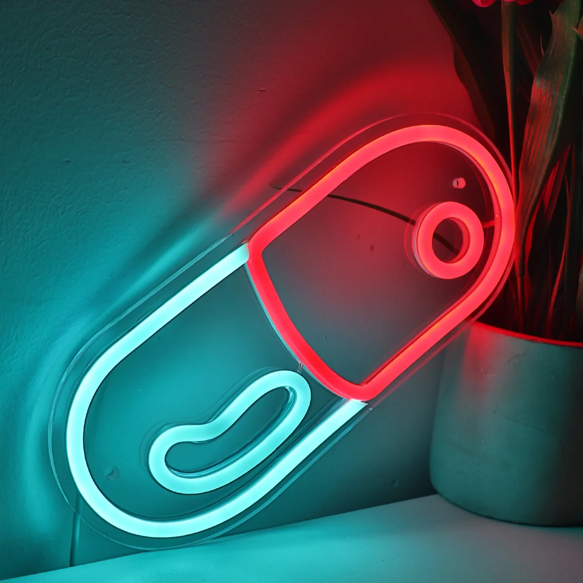 Imagem -05 - Cápsula Led Wall Neon Sign Light Arte Decoração Quarto Festa Casa Pub Clube Galeria Estúdio Presentes 10.71 x 4.53 1pc