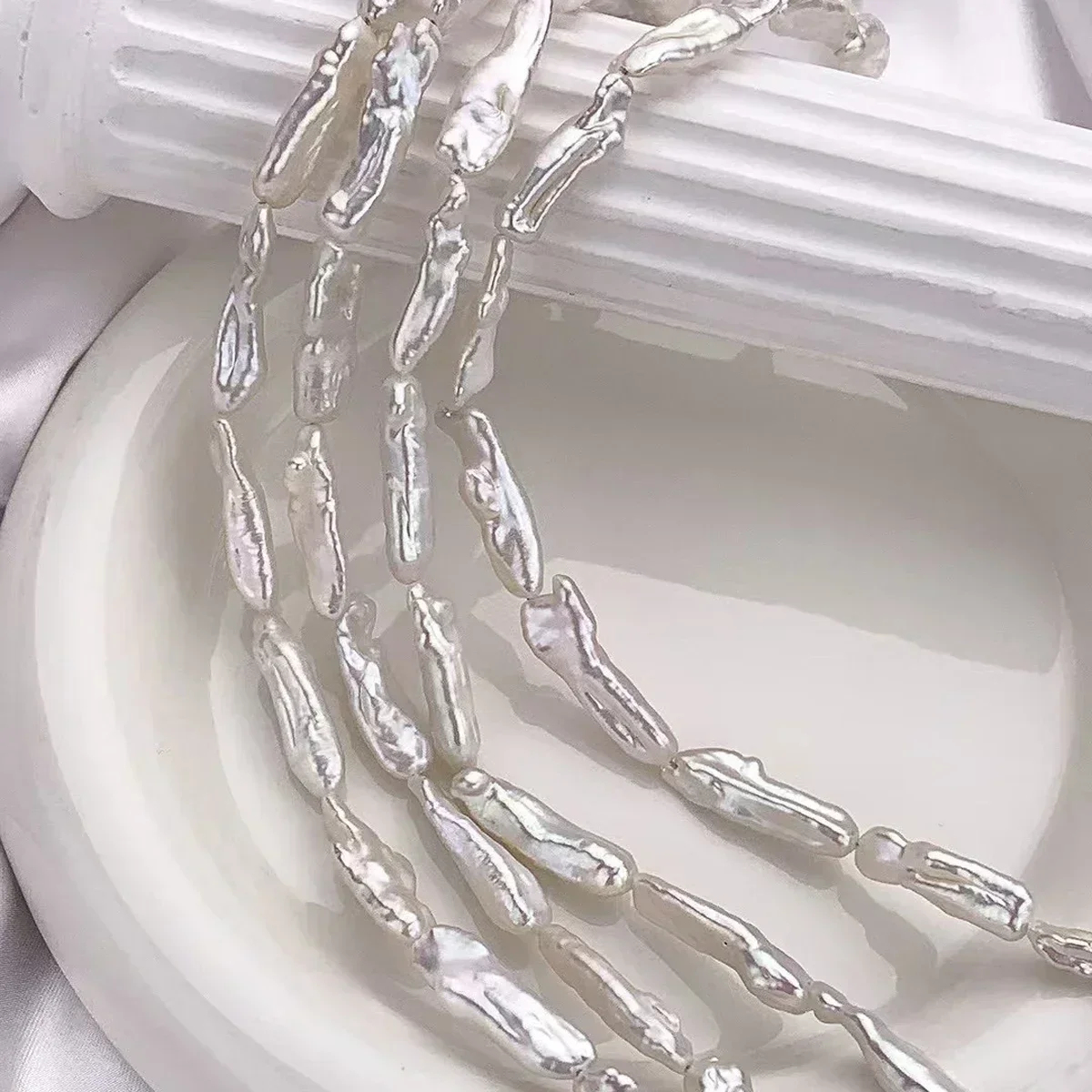6-7x15-22mm 6A Bohemian Chic Clean Elegance Natural Freshwater Stripes Pearl Bead Jewelry Make DIY Necklace Bracelet Accessories