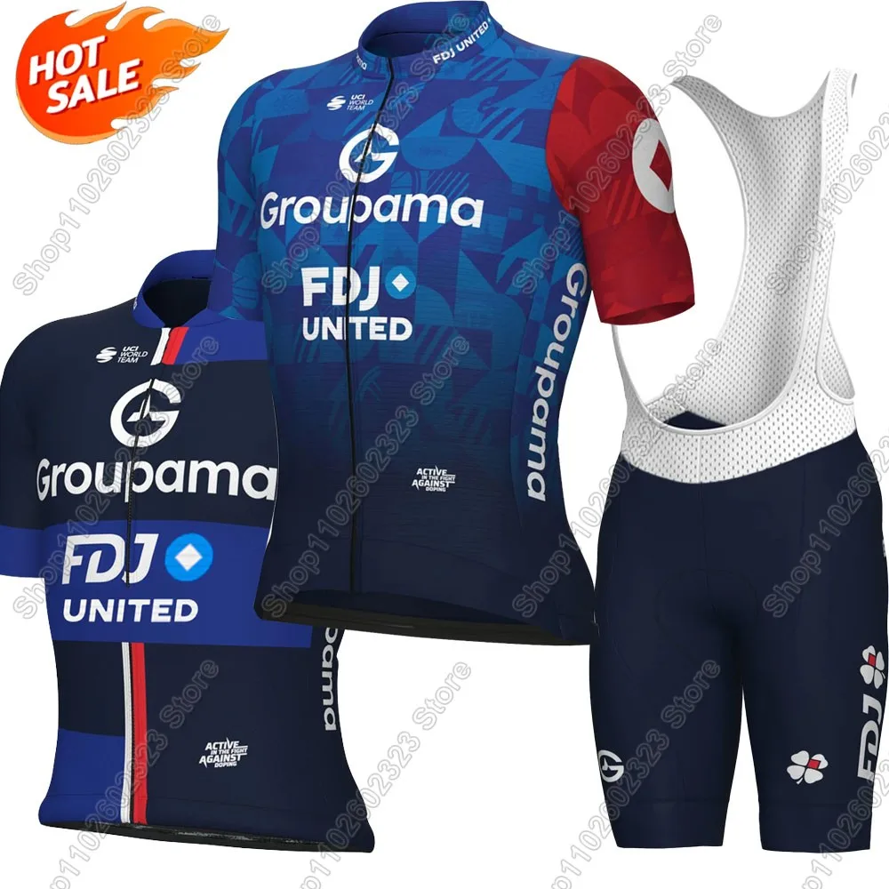 

Комплект велосипедного трикотажа France Tour FDJ Team 202, летняя одежда для велосипеда, рубашки для шоссейного велосипеда, шорты для велосипедного нагрудника, MTB Ropa Maillot