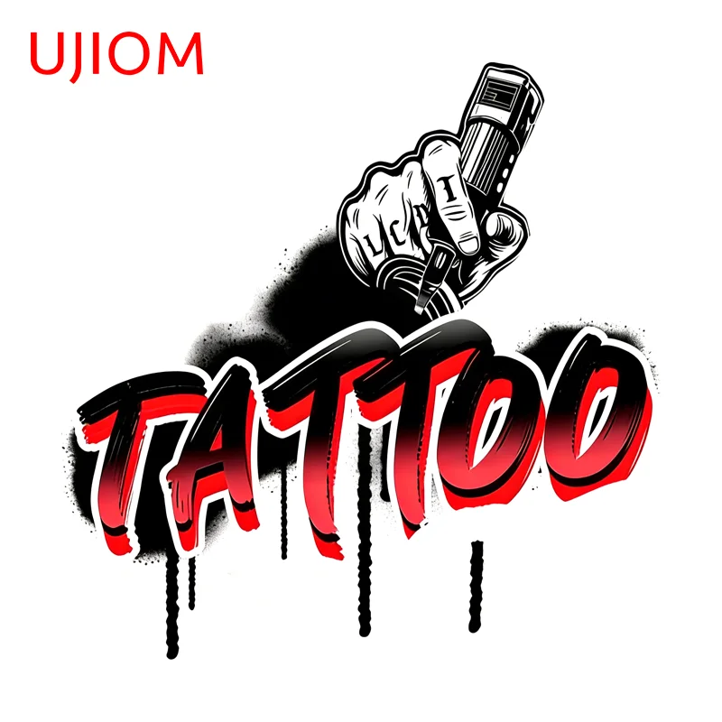 UJIOM Red Style Tattoo Graphics Wall Sticker Artistic Attractive Scratch Proof Vinly Decal Personality Game Room Decoration